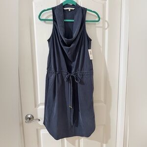 NWT RACHEL Rachel Roy Navy Cowl Neck Drawstring Mini Dress